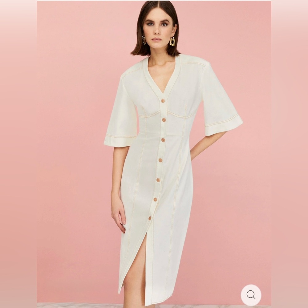 Elegant Cream Midi Dress